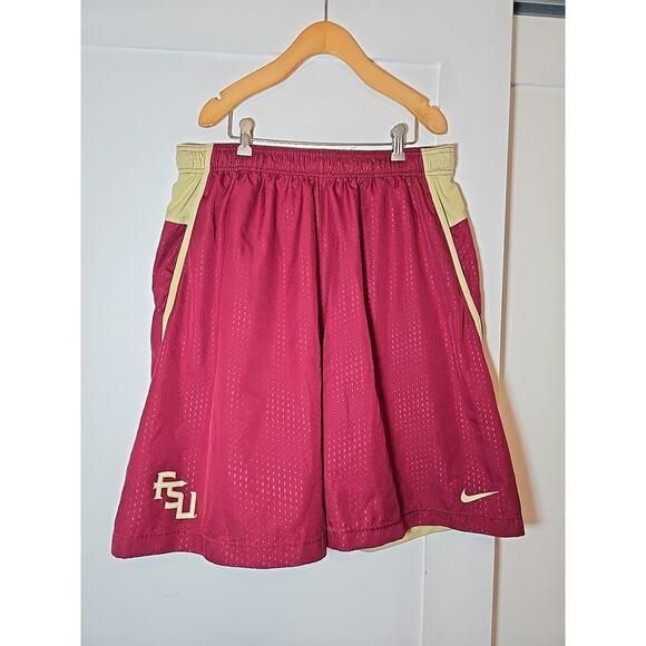 Nike Florida State Seminoles Shorts Mens XXL Red Gold Football Dri-Fit Gym FSU - Picture 1 of 6